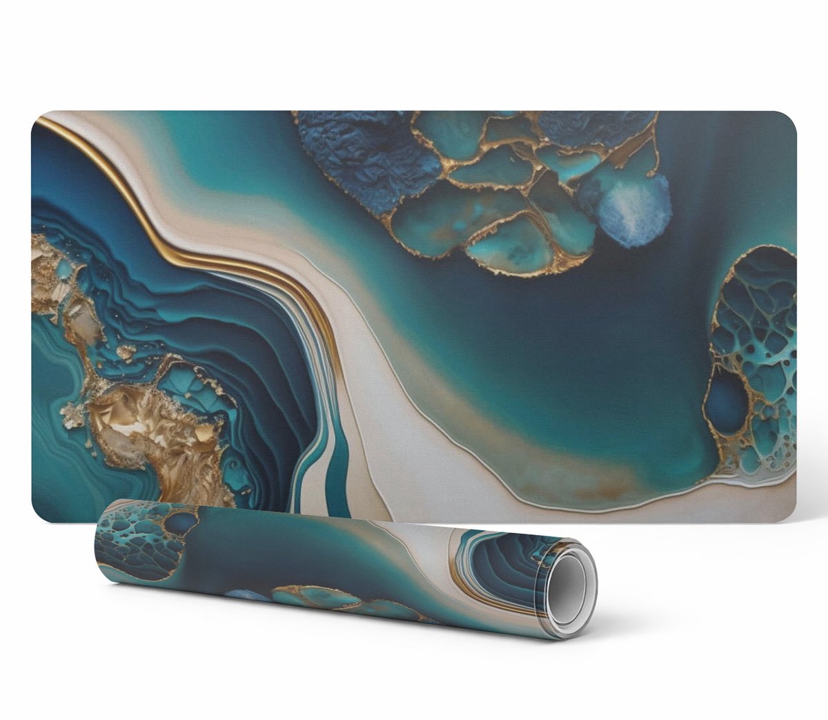 Decoratieve tafelmat met hoogwaardige print van een abstracte golf, 90x45 cm