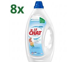 (8x) Le Chat Vloeibaar Wasmiddel Sensitive 33 wasbeurten - 1,485 liter
