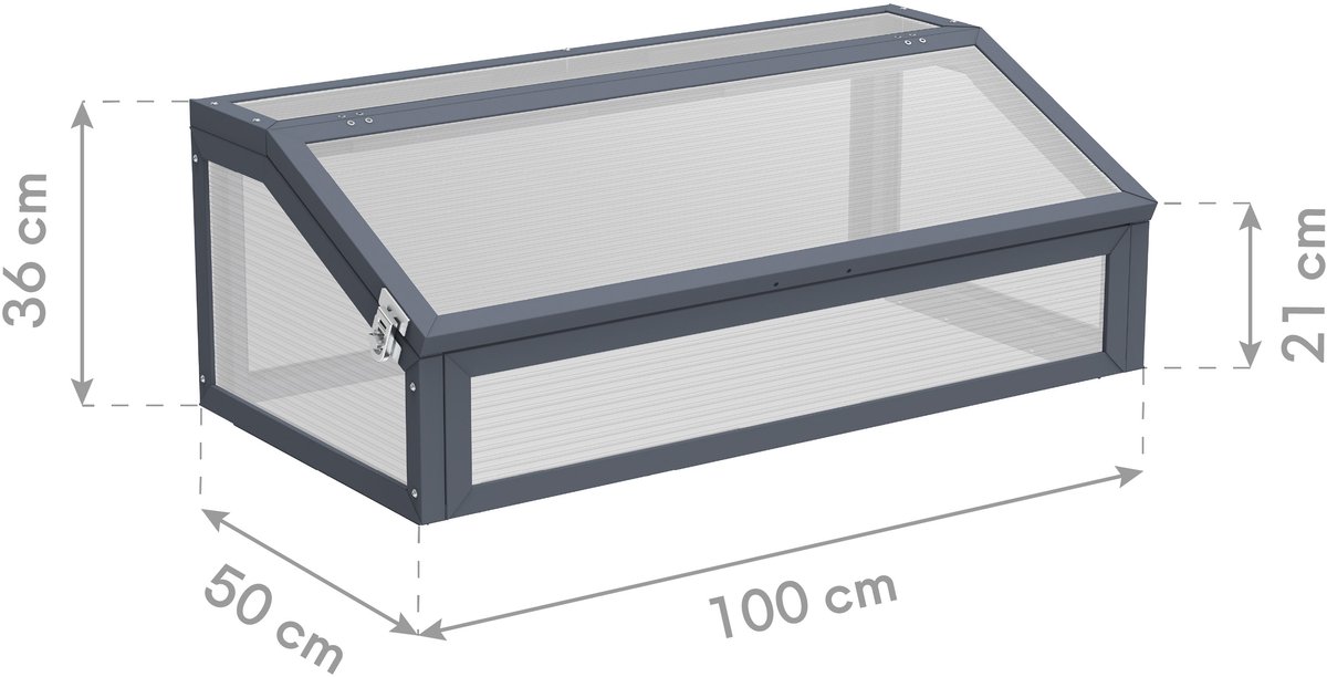 Westmann Tega Growhouse Metal 100x50x36 cm - 8mm Polycarbonate Panels