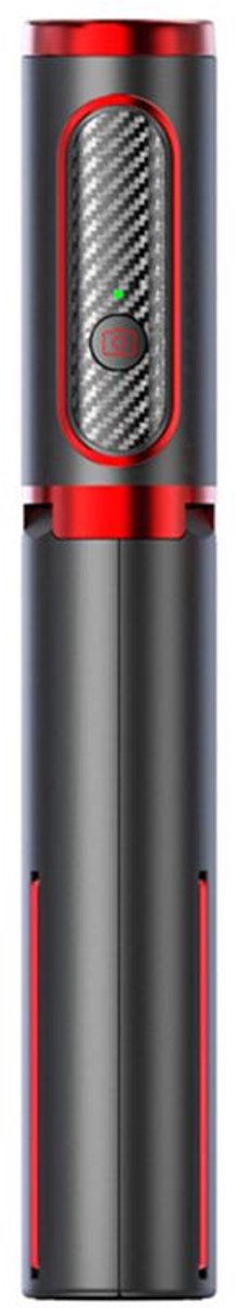 Selfiestok – Bluetooth – Aluminium statief – 1 stuk – Zwart/rood