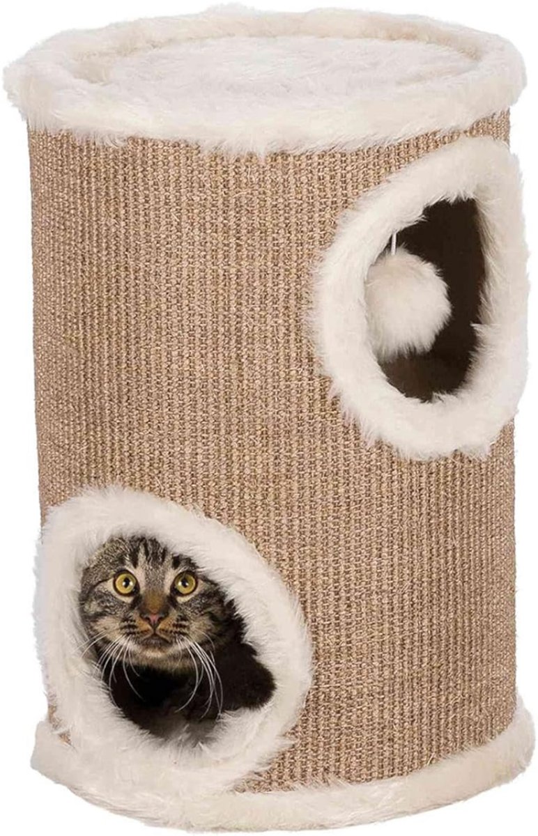 Quvo® Krabton - Krabpaal - Krabton voor Katten- Beige- 34cm x 34cm x 50cm