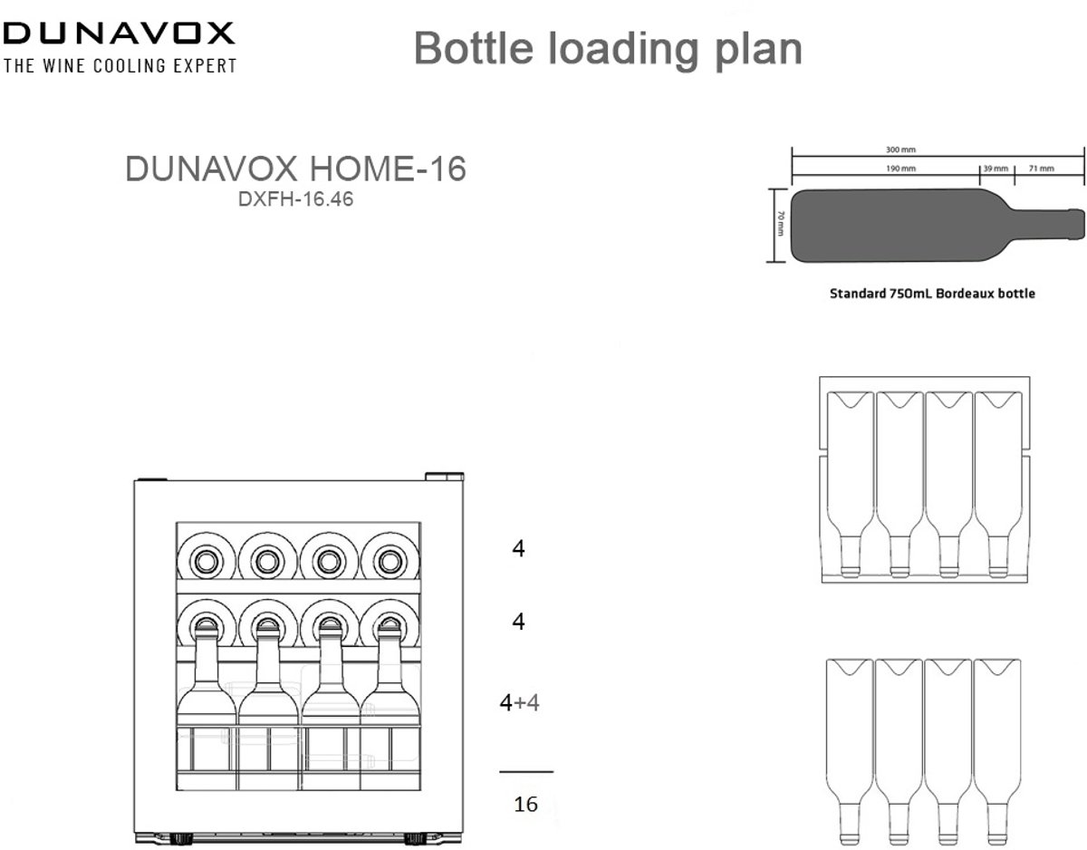 Dunavox Home-16 Wijnkoelkast - DXFH-16.46 - 1 Zone - afbeelding 3