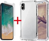 Ntech hoesje Geschikt voor iPhone Xr Anti Shock Hoesje hoesje + Screenprotector