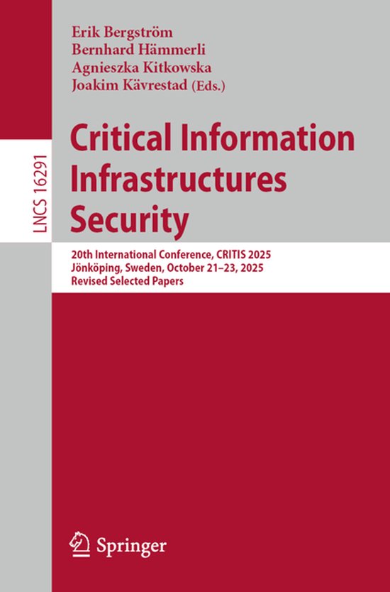 Lecture Notes in Computer Science16291- Critical Information ... - cover
