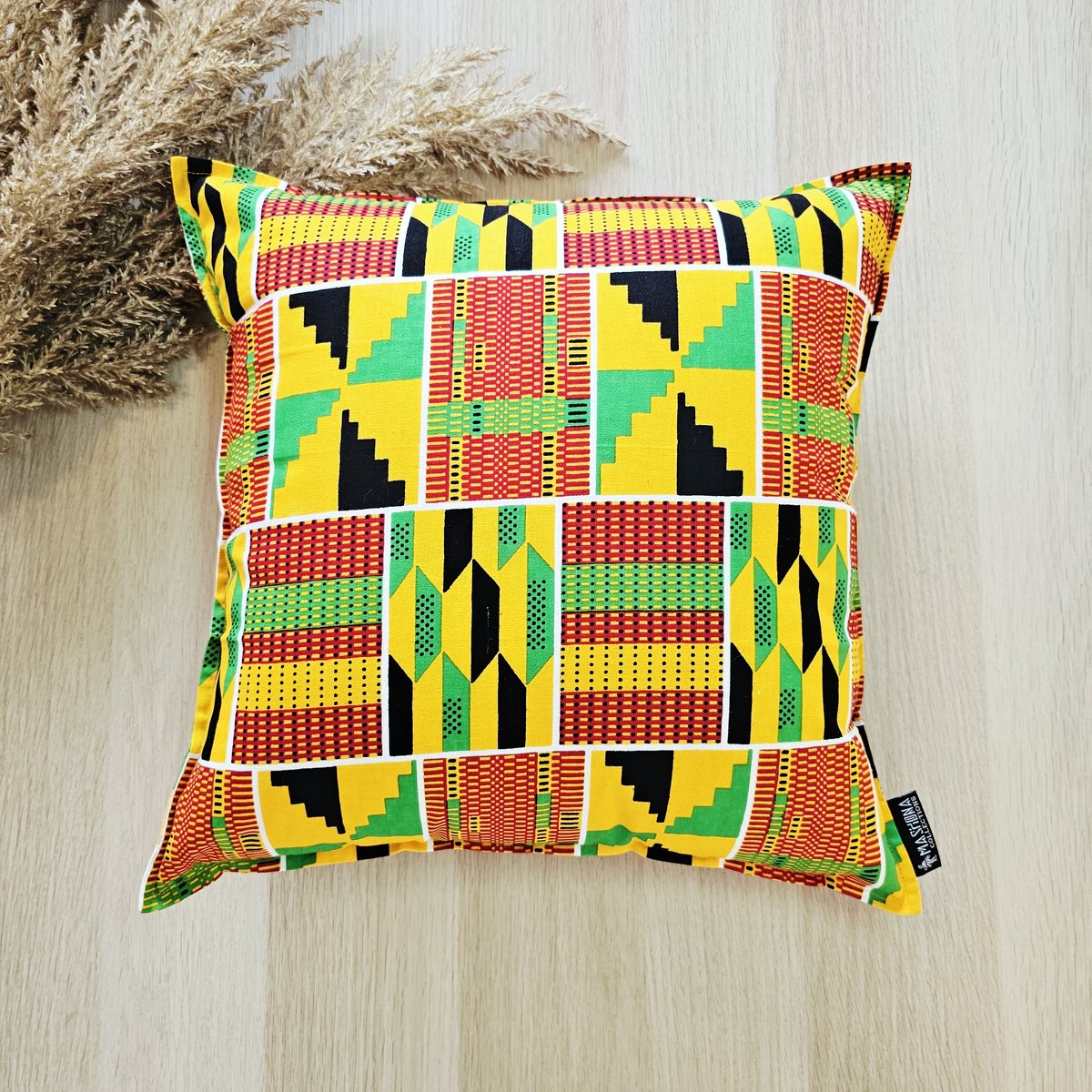 Mashona Collections Set van 2 Decoratieve Kussenhoesen | 45x45cm | African Print Inspired Print Cushion Cover orange kente