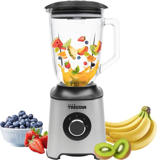 Tristar Blender - 1000W - BL-4489 - Glazen Kan - 1.5 Liter inhoud