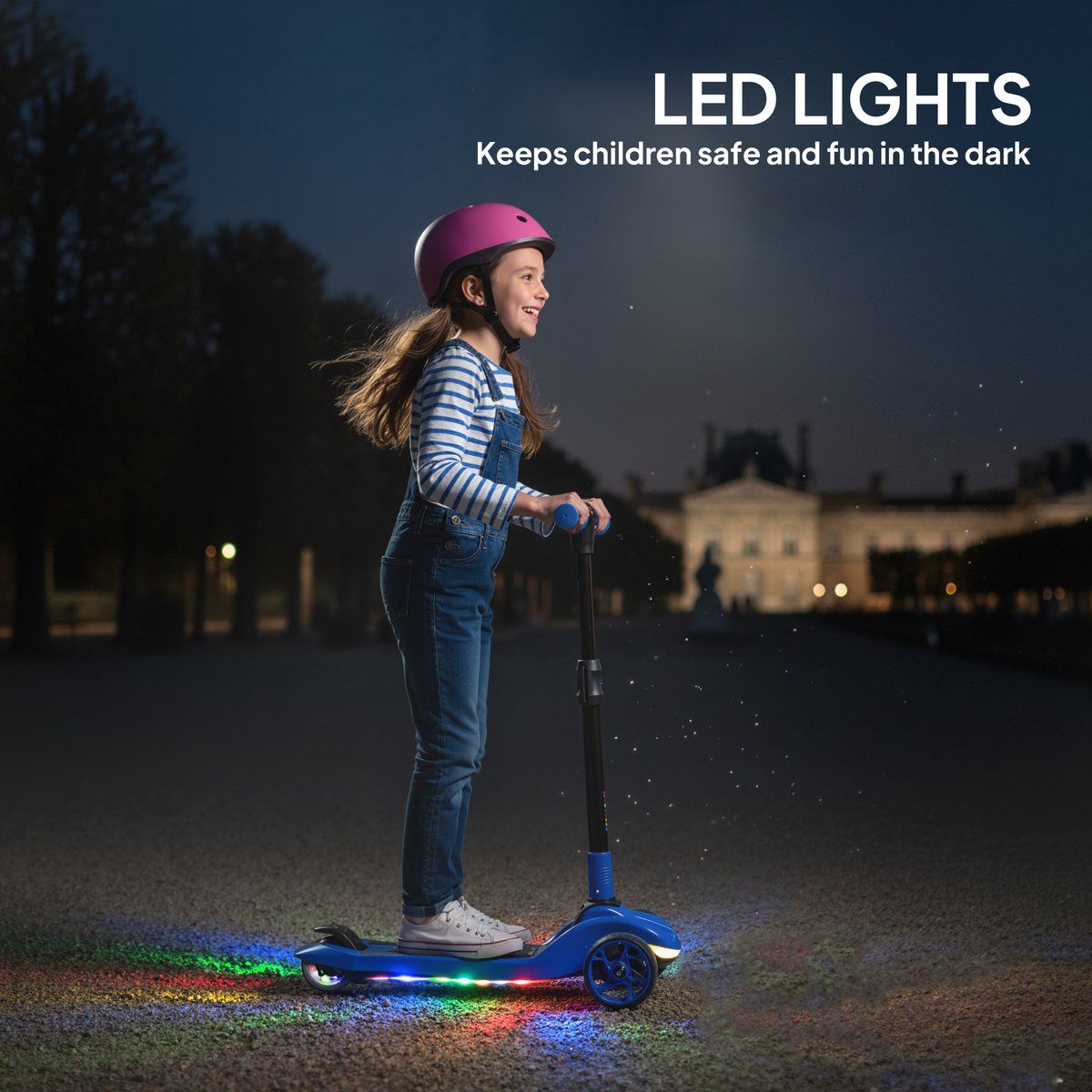 AIYAPLAY elektrische kinderscooter - Kunststof, aluminium - 64x29x83cm - Blauw