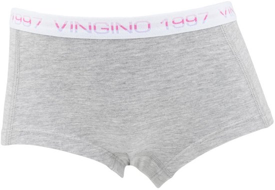 Grijze Vingino boxer met witte tailleband met logo.