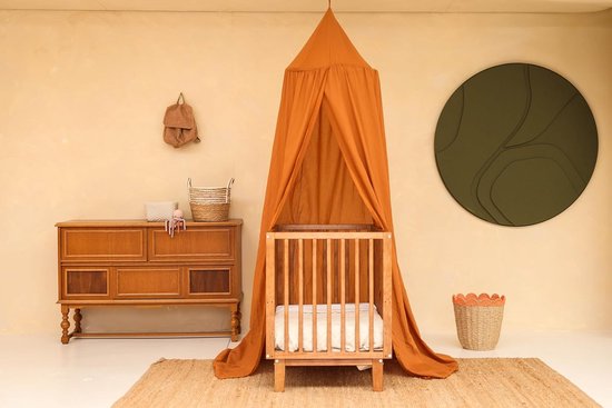 Karamel Hemeltje voor Kinderkamer - Klamboe voor Wieg, Bed & Speelkamer - Hemel Sluier voor Babybed - Rond Hemelbed voor Baby — afbeelding 3