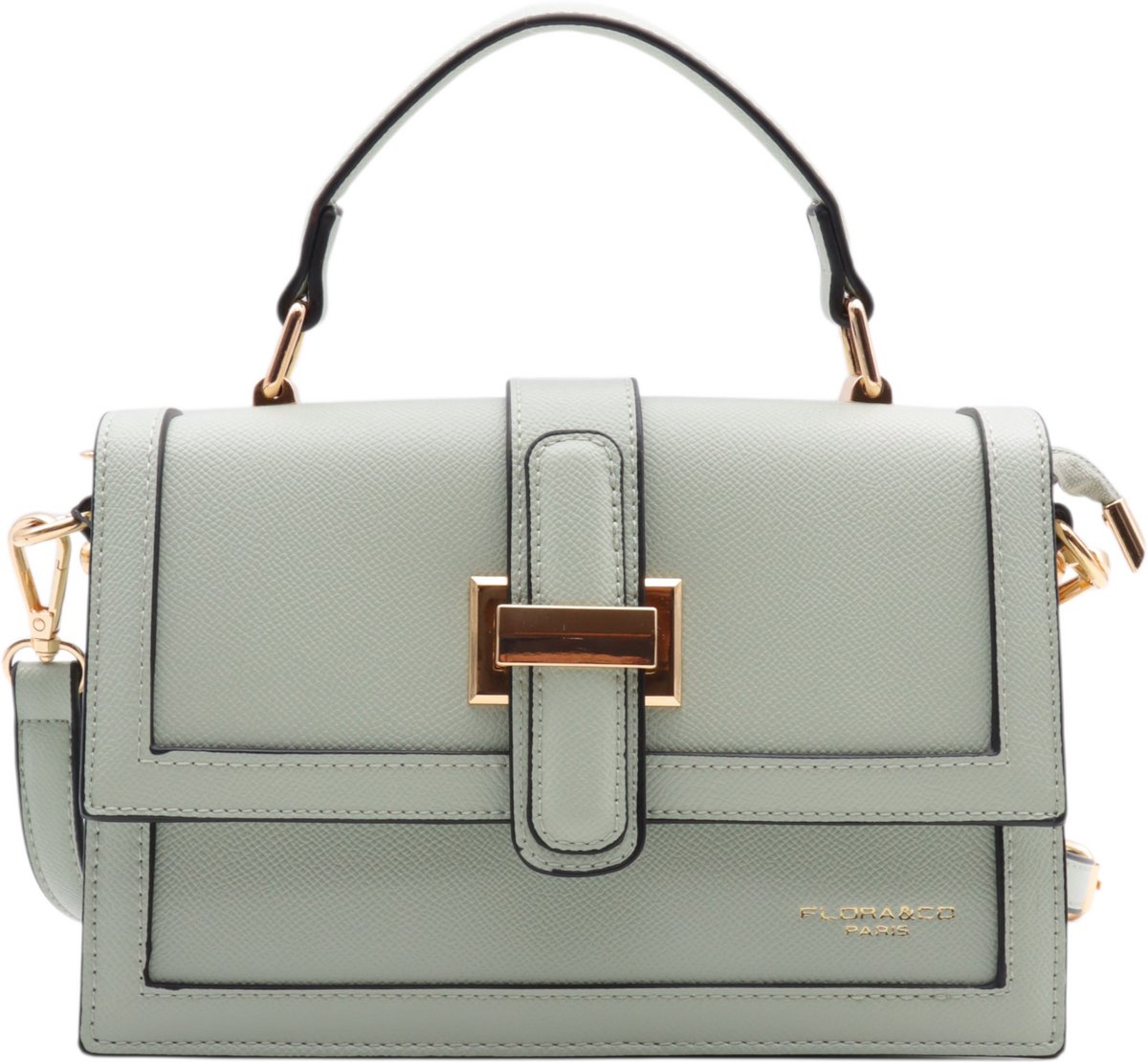 Flora & Co - trendy crossbody handtasje - lange draagriem - lichtgroen