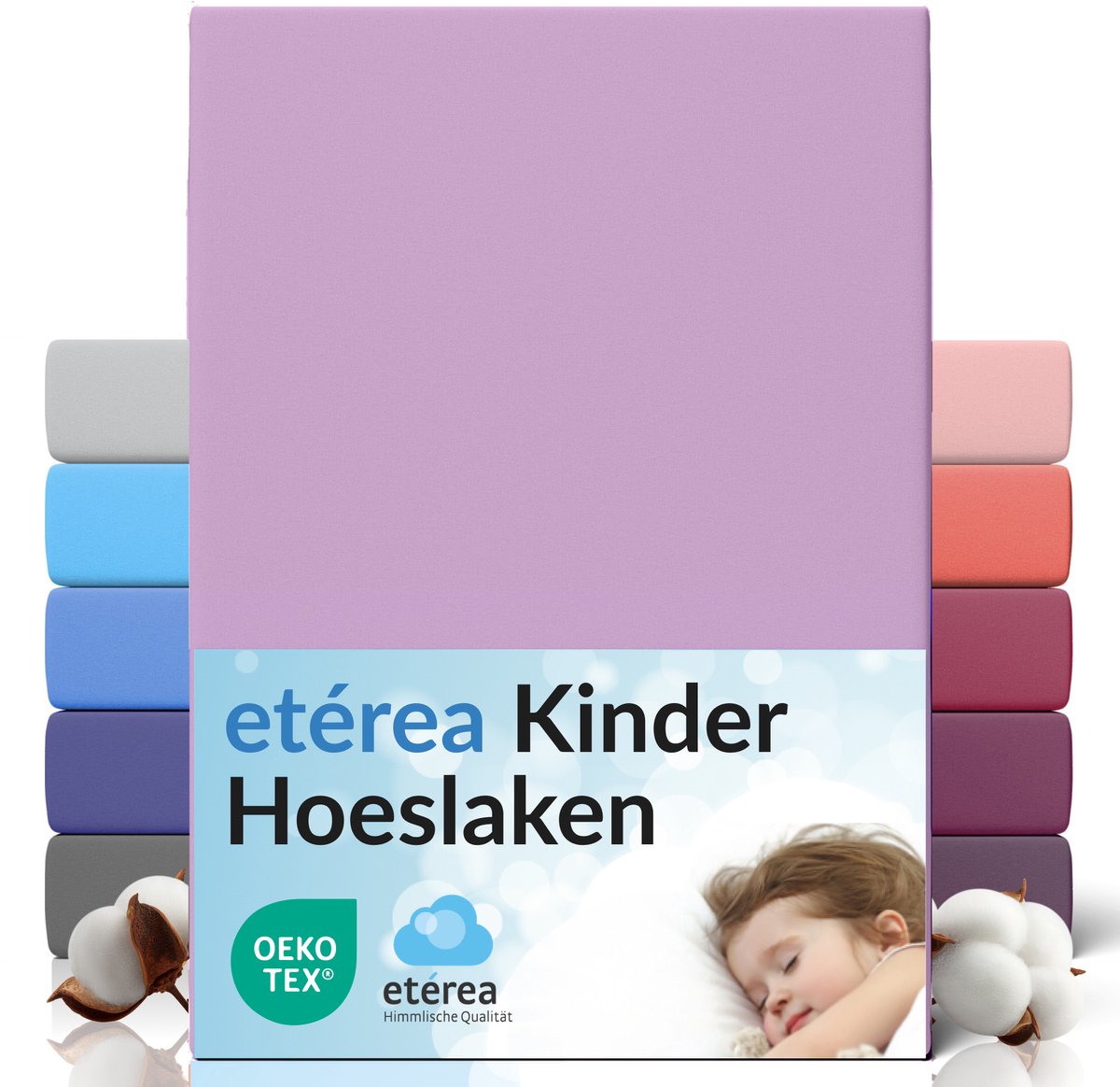 etérea Jersey Hoeslaken 80x160 - 80x180 cm Oekotex Made in Green - 100% katoen - Lila