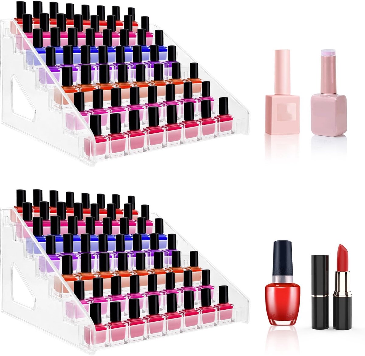 Nagellak Opslag & Organizer 2 Stuks - Transparante Acryl Display Standaard voor Make-up