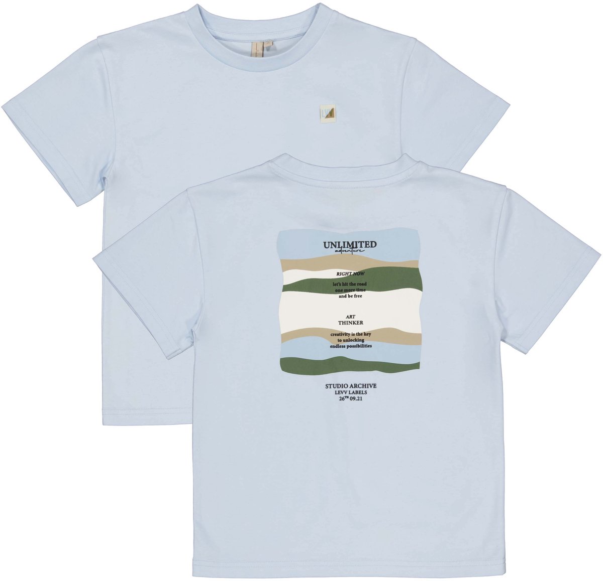 Levv - Bay Jongens Shirt - Vintage Blue - Maat 98
