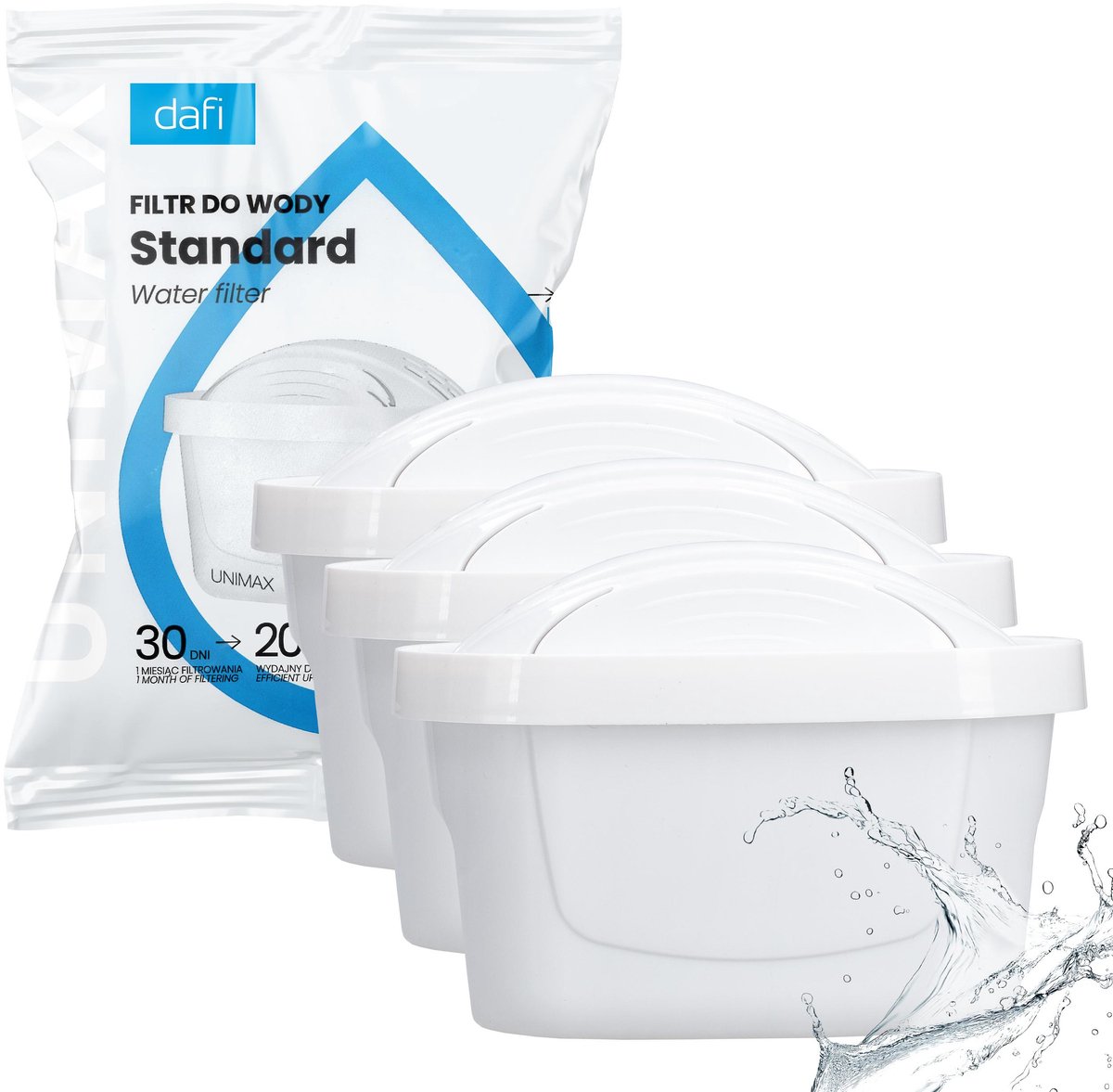 Dafi Unimax Waterfilter Cartridge – 3 Stuks – Waterfilterpatronen voor Kraanwater – Geschikt voor Dafi en Brita Waterfilterkan