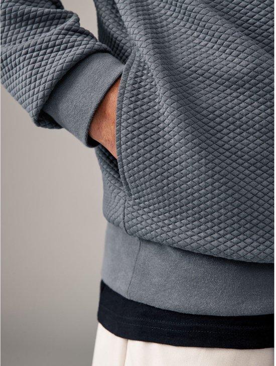 Next - Heren - Pullover-hoody met textuur - Grijs