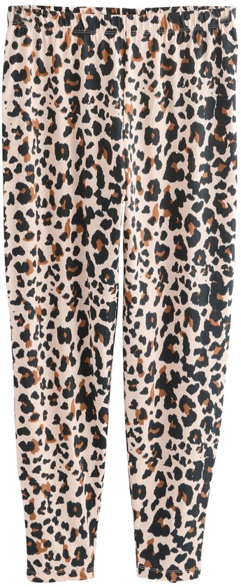 Luipaardprint broek met elastische tailleband.