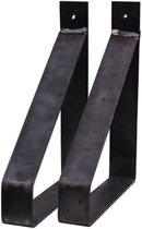 Stalen plankdragers - complete Set van 2 - 25kg draagkracht per muursteun bij Massieve Muur - Incl. Plug & bolkopschroef