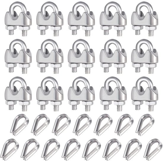 5 Stuks Roestvrijstalen Draadkabelklemmen Met Dubbel Gat – Voor 1-2 Mm Kabel, Waslijn En Buitengebruik, Handvast Aan Te Draaien