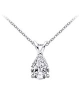 Selevie Ketting Wit Goud – Peer en Druppelvormige Moissanite 1.5 ct VVS – Witgoud met Zilver - Pear cut Moissanite VVS