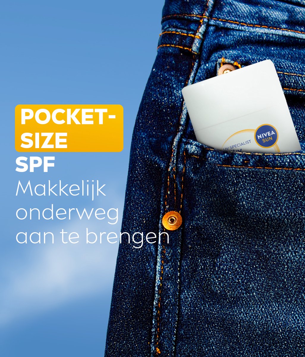 NIVEA SUN UV Face Silky Zonnebrand Stick Gezicht SPF 50+ - Zonnestick Niet vet & Onzichtbaar - Waterbestendig Sunstick - Ademende bescherming - Korean Skincare