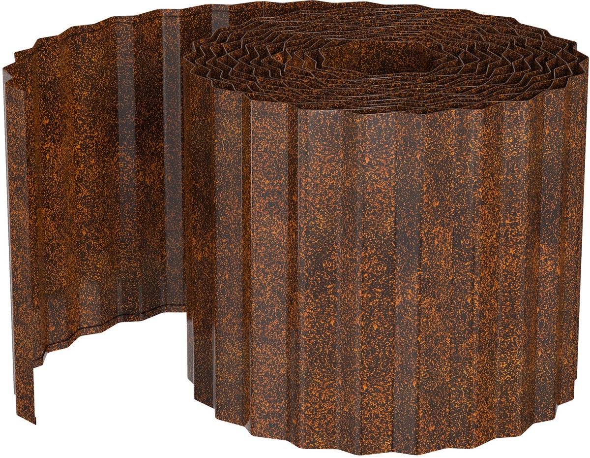 Aufun gazonrand 10m - Roestkleur- 18cm hoog - Gegalvaniseerde maairand - Voor tuin en gazon