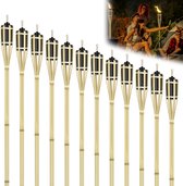 Aufun Tuinfakkels Voor Tuin-12 Stuks-90 Cm-Bamboefakkels, Oliefakkels-Voor Buiten, Decoratie, Tuinfeest