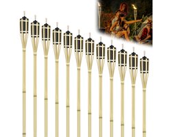 Aufun Tuinfakkels Voor Tuin-12 Stuks-90 Cm-Bamboefakkels, Ol