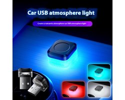 Auto USB Ambient Light Vierkant - Decoratieve LED - Sfeerlamp - 4 Kleuren - Verlichtingslampje / Mini Verlichting -Meerdere Toepassingsmogelijkheden