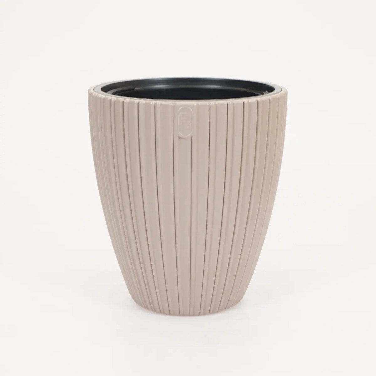 Vita bloempot Mika 30cm doorsnee taupe + voor binnen en buitenhuis + uv / vorstbestendig + binnenpot met handvaten