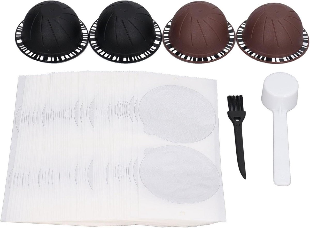 Aluminiumfolie dekselset voor herbruikbare pads - 100 folies - 4 doppen - sterke afdichting.