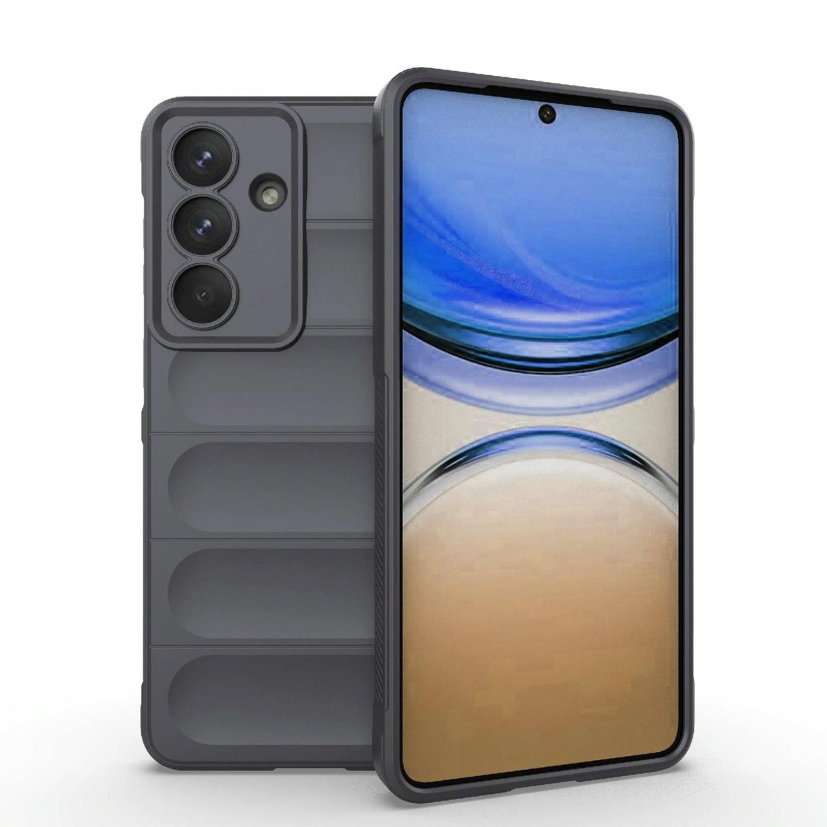 Mobigear Hoesje geschikt voor Samsung Galaxy S26 Plus Telefoonhoesje Flexibel TPU | Mobigear Bumpy Backcover | Galaxy S26 Plus Case | Back Cover - Grijs