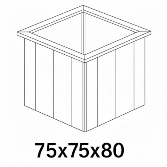 Grande jardinière carrée en bois Douglas 75x75x80 cm pour jardin - Terrasse - Balcon - extérieur - Pot de fleurs de luxe Handgemaakt