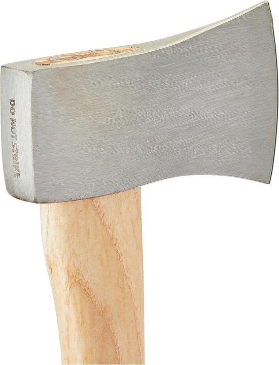 Famanu – Handbijl met hardhouten steel - robuust - geschikt voor buitenactiviteiten en camping — afbeelding 2