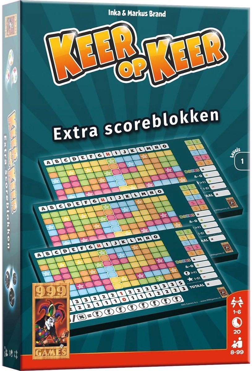 999 Games - Scoreblokken - Keer op Keer - Twee stuks - Level 1 - Dobbelspel — afbeelding 7