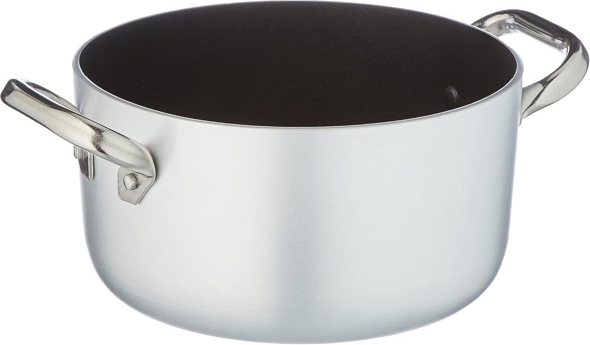 Aluminium Steelpan met Antiaanbaklaag - 20 cm - Inclusief RVS Handvatten