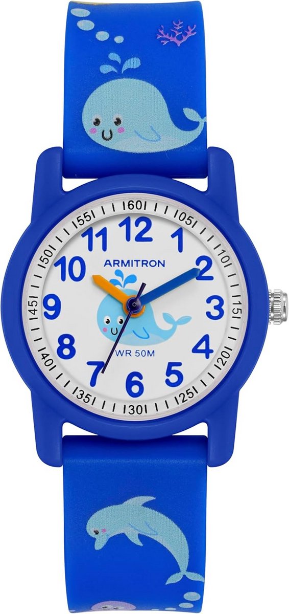 Kinderhorloge met Leren Band en Eenvoudig Afleesbare Wijzerplaat