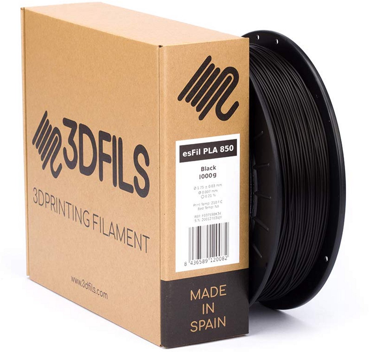 PLA 3D Printer Filament 1.75 mm Zwart 1 kg voor FDM Printers
