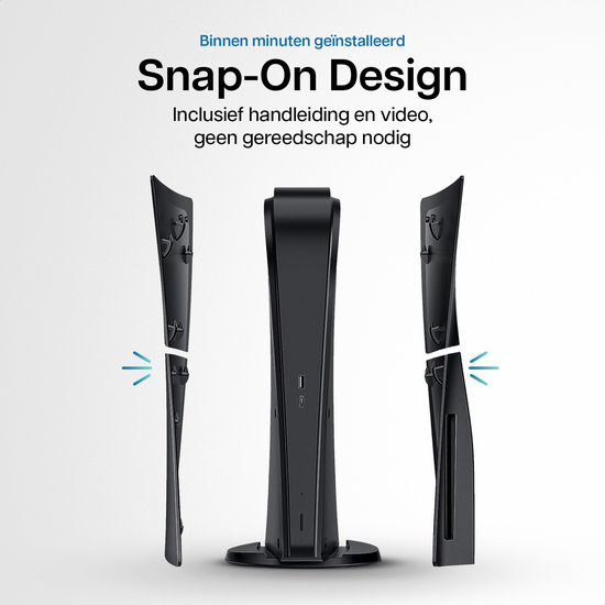 Playstation 5 Slim Faceplates Disc Edition (niet geschikt voor standaard PS5 & PS5 Pro) - Inclusief Mid Skin - Accessoires - Faceplate - Cover - Plate - Skin - Zwart