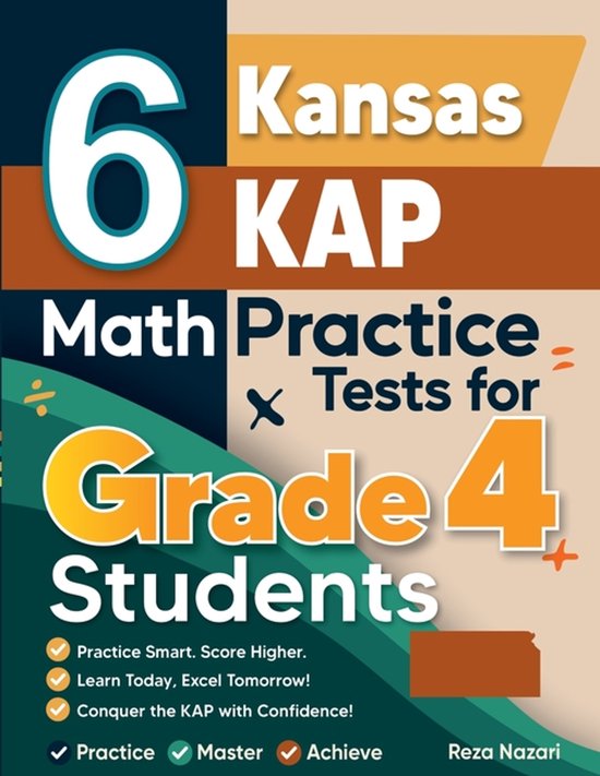 6 Kansas KAP Grade 4 Math Practice Tests - cover