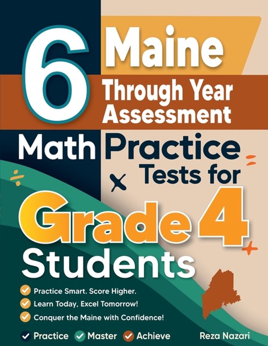 6 Maine Through Year Assessment Grade 4 Math Practice Tests - cover