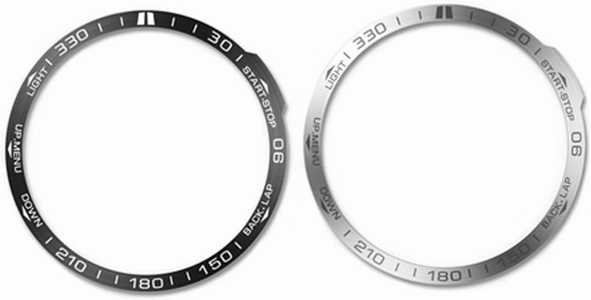 Stainless Steel Watch Bezel Styling voor Garmin Fenix 7X - Bezel Ring - Anti Scratch Collision Protection Bezel Loop - 2 Pack (Zwart)