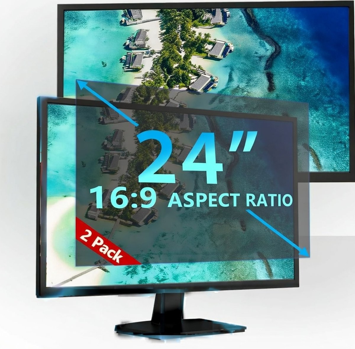 Famanu – Computer privacyfilter 24 inch – 2-pack – 16:9 breedbeeldmonitor – Inkijkbescherming en anti-verblinding