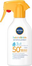 NIVEA SUN Kids & Babies Sensitive Protect Zonnespray SPF 50+ - Waterbestendig - Eczeemgevoelige huid - Parfumvrij - 250ml