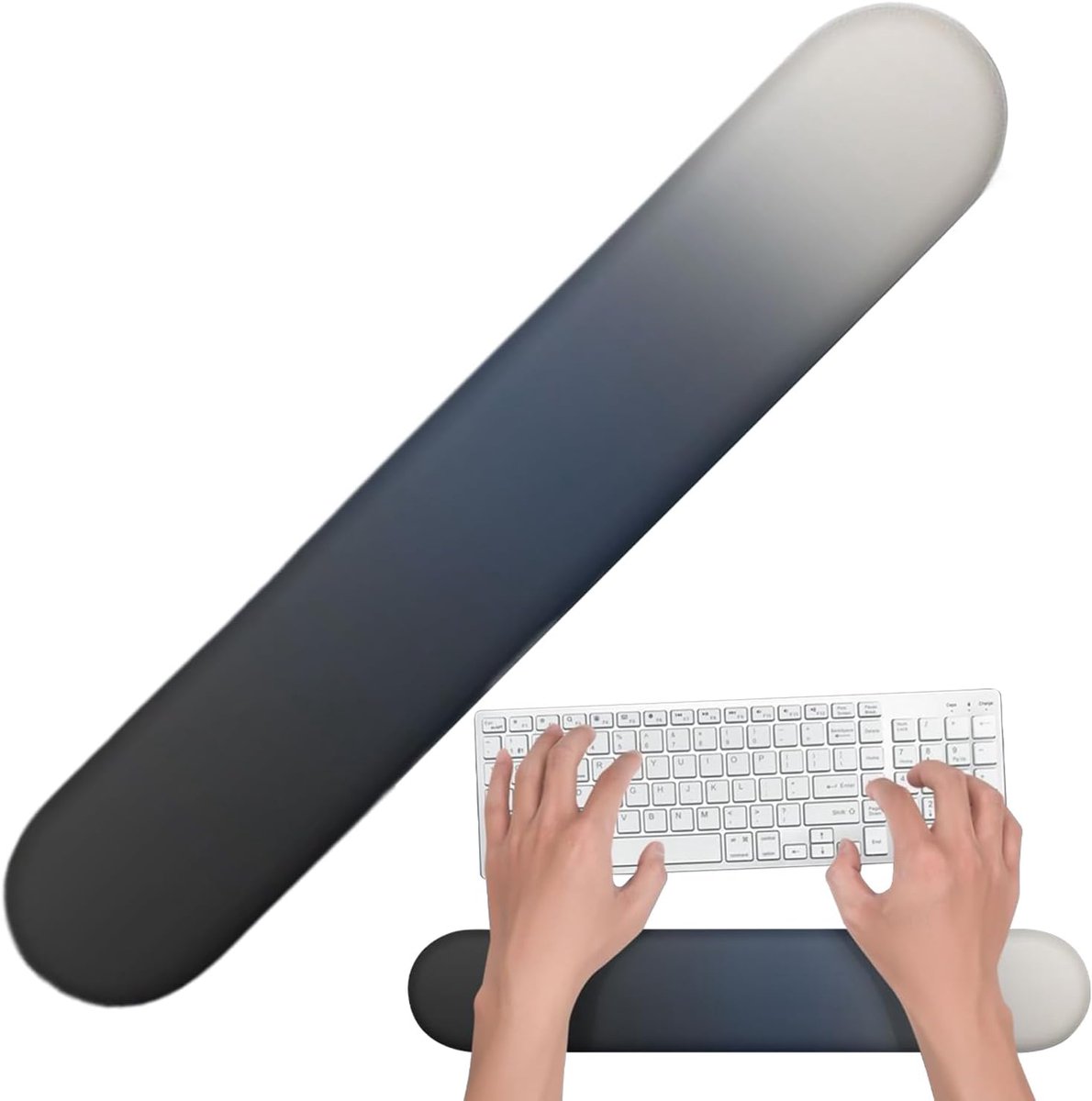 Polssteun voor toetsenbord, polssteun van traagschuim voor computertoetsenbord - ergonomisch handkussen, mat met kleurverloop voor typen, laptop, werken, studenten, volwassenen, mannen en vrouwen