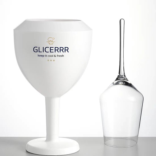 GLICERRR Wijnglas koeler en houder set + glas - 4 stuks