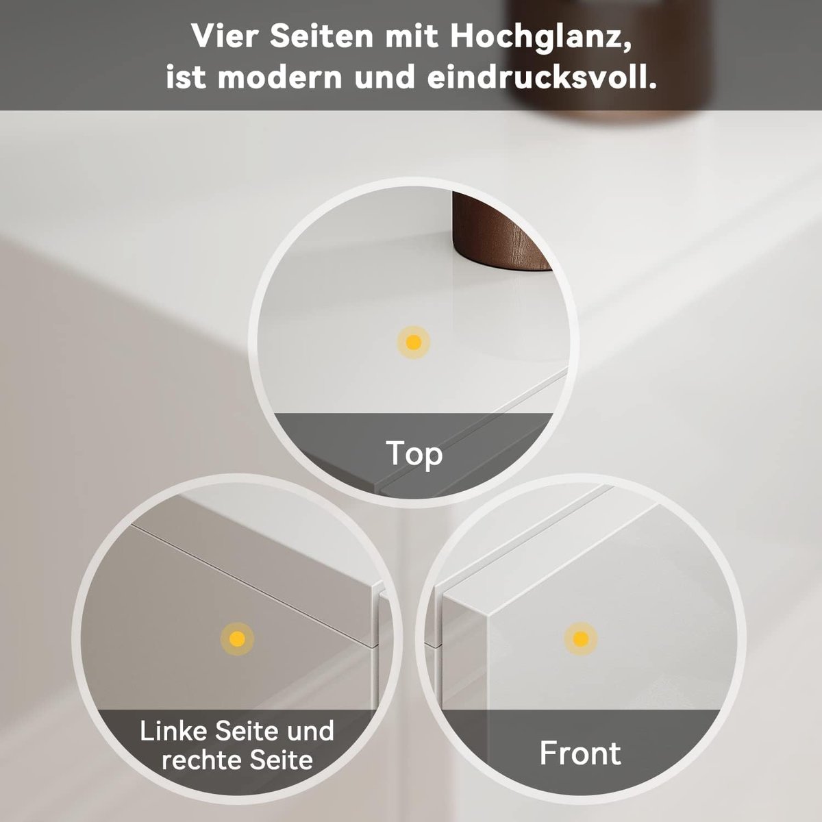 Hangend en Vloerstaand TV-meubel Urbanhome LumaBoard – Lowboard 140x40x30 cm – Hoogglans wit – Modern tv-board, tv-kast en televisietafel met soft-close deuren