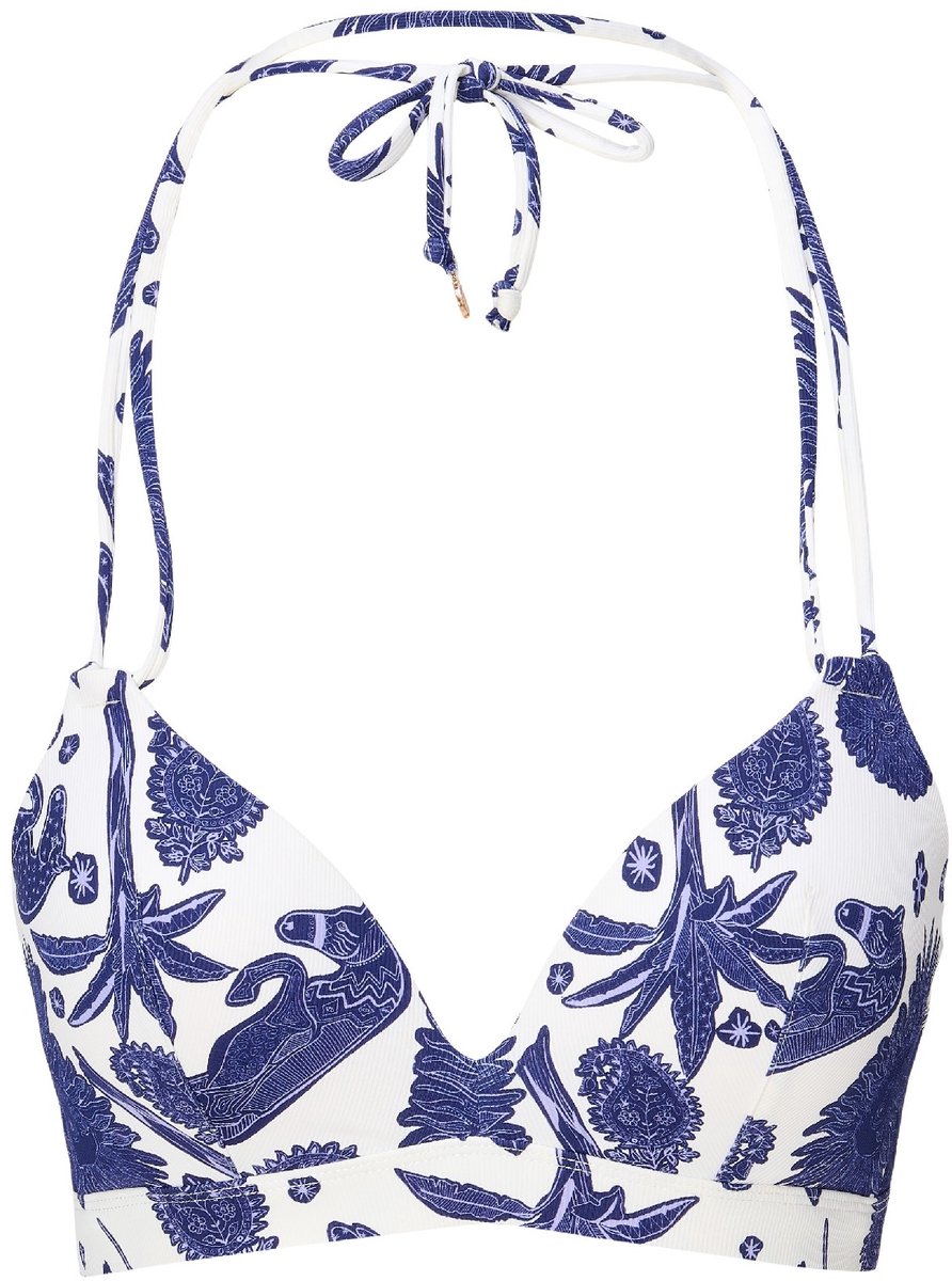 LingaDore Voorgevormde Triangel Bikini top Blue white print