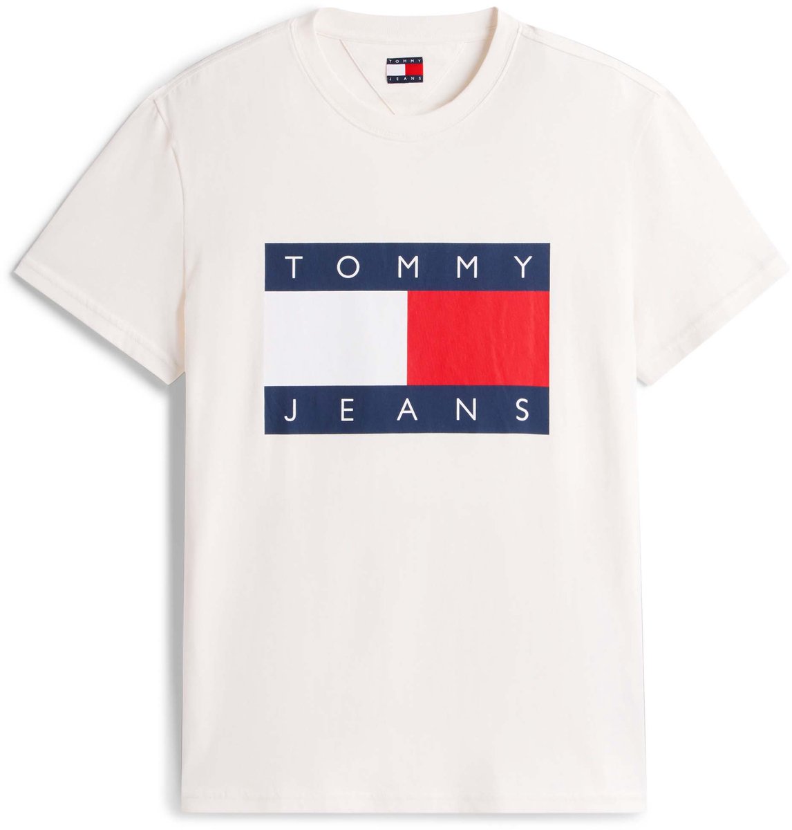T-Shirt Tommy Jeans Tjm Reg Big Flag Ss Fashion Wear Volwassen Wit