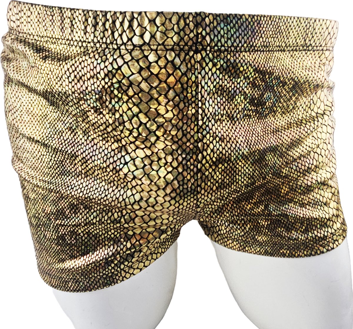 BamBella ® - Zwembroek - Maat S/M - goud geel glitter zwemshorts - short man mannen korte broek heren