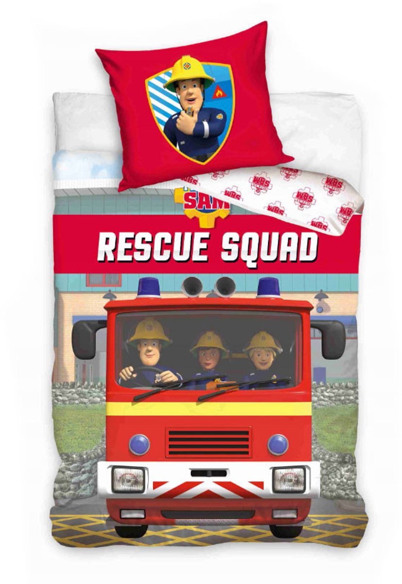 Fireman Sam Dekbedovertrek Rescue Squad – 140x200 cm + Kussensloop 70x90 cm